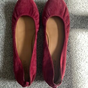 J. Crew Women's Red Suede Ballet Flats